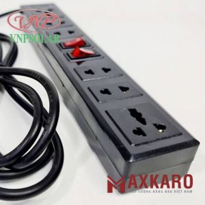 Ổ 6 cửa Đen 2 công tắc 2,8m