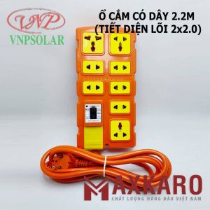 Ổ CẮM 8 LỖ CB 30A DÂY 2.2M - TIẾT DIỆN LÕI (2*2.0)