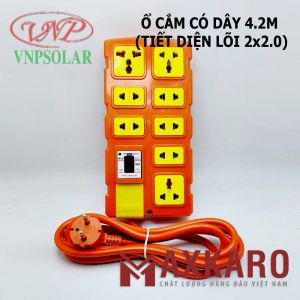 Ổ CẮM 8 LỖ CB 30A DÂY 4.2M - TIẾT DIỆN LÕI (2*2.0)