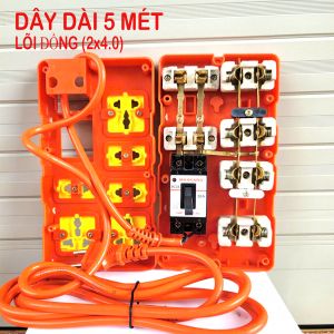 Ổ 6 LOẠI TỐT, LÕI SỨ DÂY 5 MÉT, LÕI ĐỒNG (2x4.0)