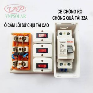 Bảng điện Taplo cao cấp có CB RCCB 32A - Công tắc - Ổ 3 lõi sứ